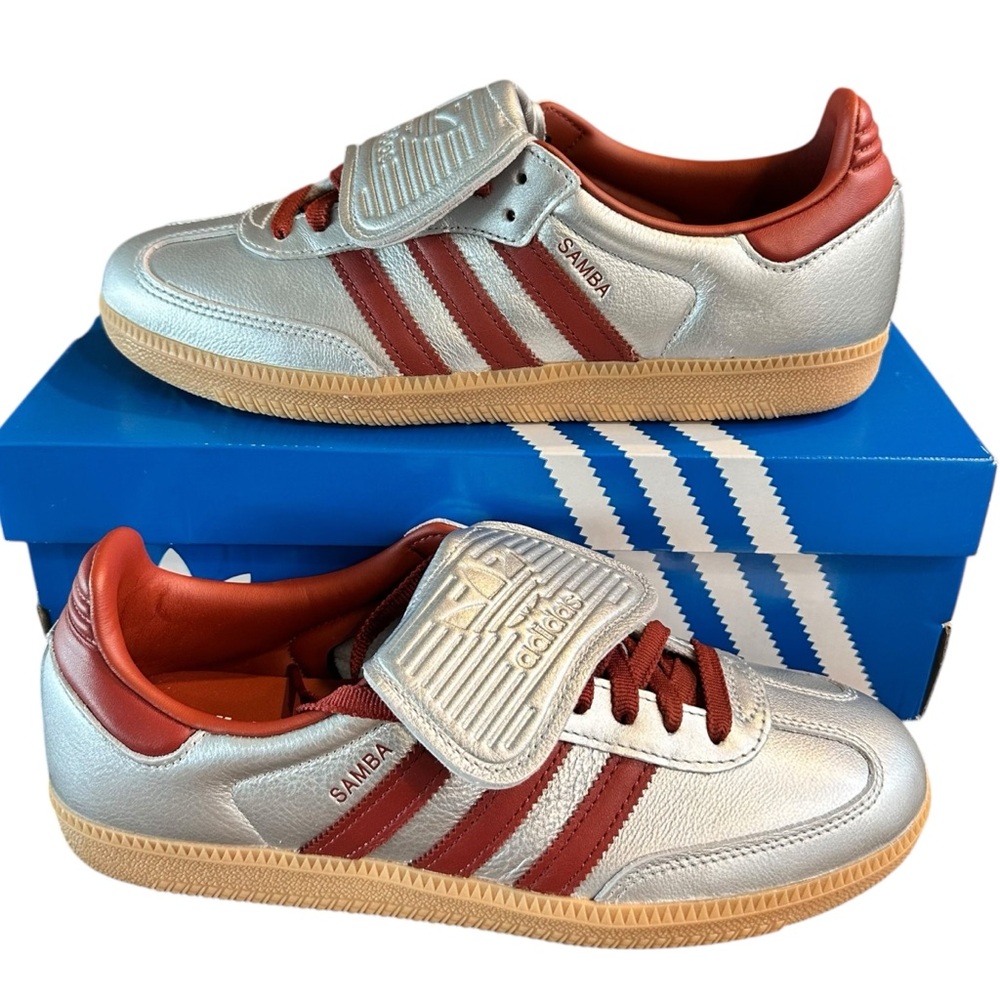 NEW Adidas Samba LT W Silver Red Women’s Size 9 Sneakers NWT With Box